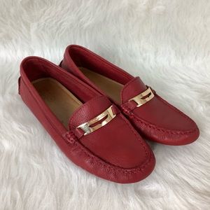 red driving moccasins womens